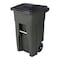 Toter 32 Gal. Greenstone Trash Can with Quiet Wheels and Attached Black Lid ANA32 - alternate 1